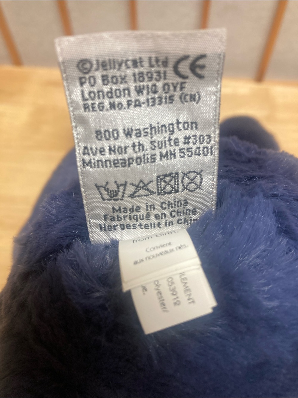 Jellycat Bashful Navy Blue Elephant Plush 12” Medium Retired - Picture 8 of 9